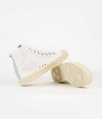 Novesta | Star Dribble Contrast - White/Ecru Grey stitching - Organic cotton and rubber sole (Last pair - a size 39)