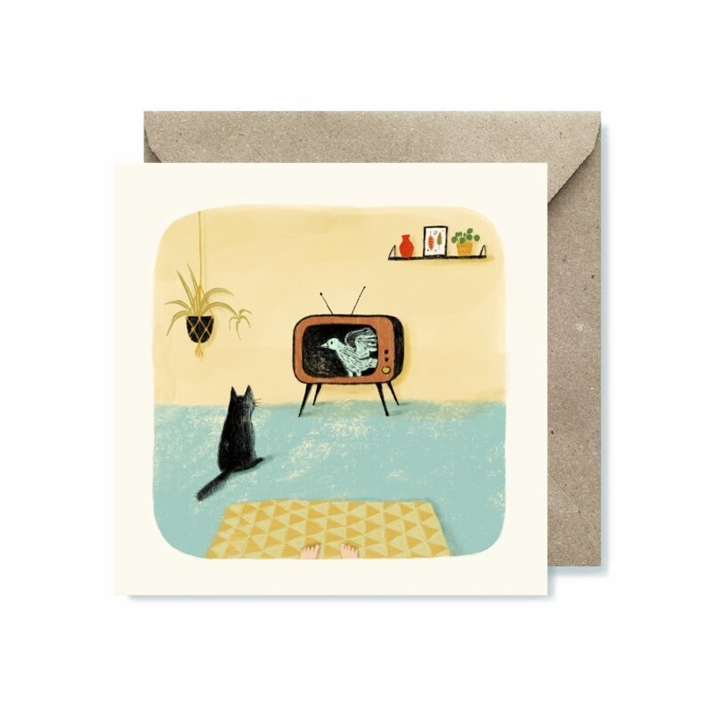 Illu-Ster | Watching together - Big folding card 15x15cm with envelope