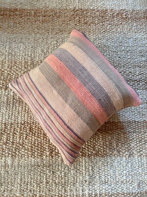 Olá Lindeza | Tufitri flatweave Berber pillow - Stripes lavender reversible - 45 x 45 cm