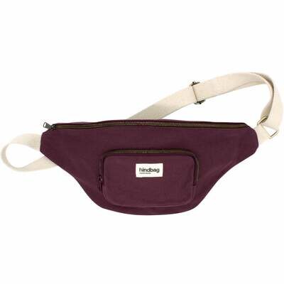 Hindbag | Belt bag XL with front and back pockets - Prune - GOTS certified organic cotton - designed in Paris, France