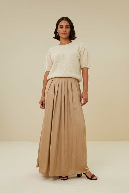 By-Bar | LAST TWO in XS & S - Maxi skirt gold loose fit - viscose By-Bar | LAST TWO in XS & S - Maxi skirt gold loose fit - viscose