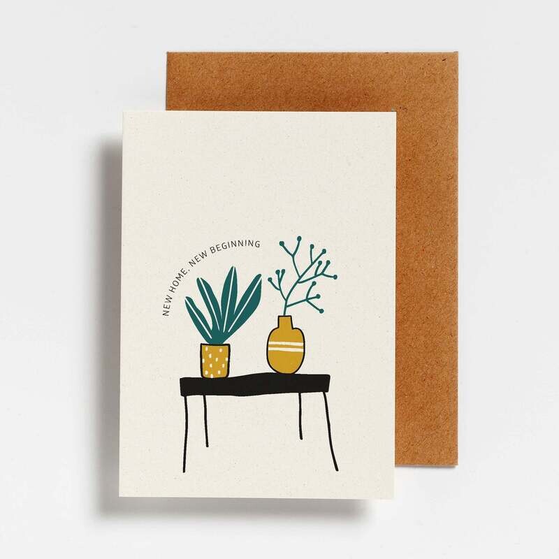 Hello August | New home new beginning - Postcard with envelope Hello August | New home new beginning - Postcard with envelope