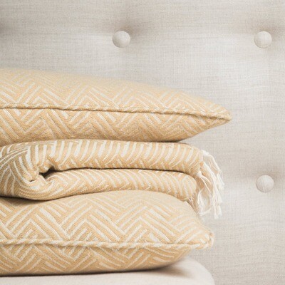 Lantara | Plaid 80% wool & 20% cotton - Sandy beige - 120 x 150cm