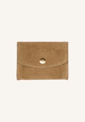 By-Bar | Suede leather wallet - dry khaki