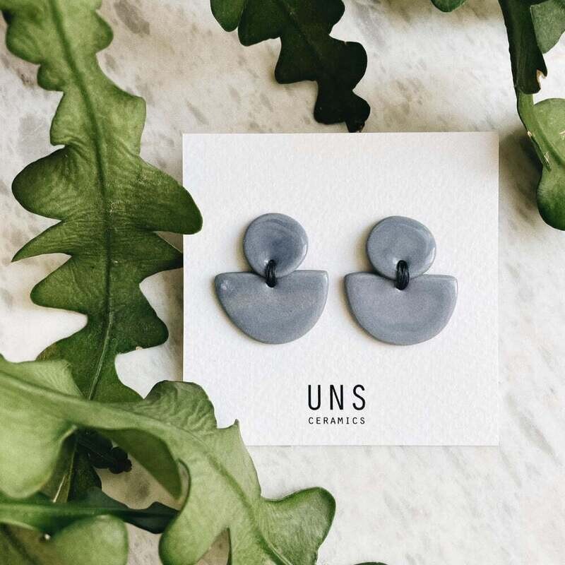 UNS ceramics | Ceci Ceramic Earrings with cotton strings - pastel blue