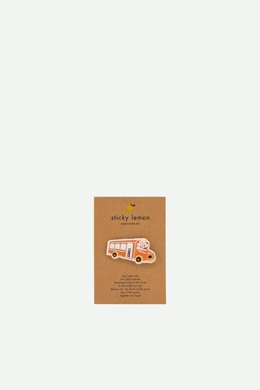 Sticky lemon | Embroidered pin - school bus (available in different designs)