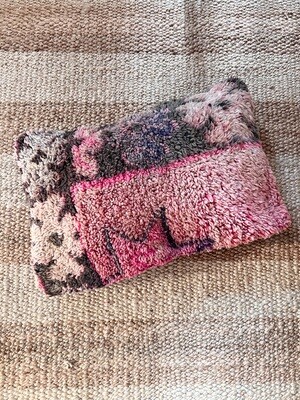 Olá Lindeza | Boujad Berber pillow 60 x 40 cm - Double sided/reversible - pink brown violet