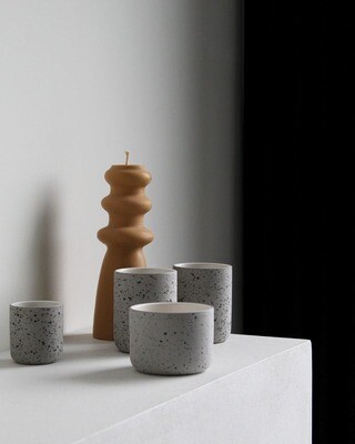 Archive Studio | Cappuccino cup or plant pot 8cm or 130ml - Light grey speckled
