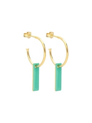 Selva Sauvage | Gold hoops jade green - 18k gold plated 925 sterling silver