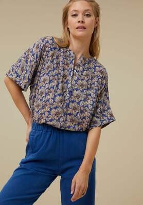 By-Bar | Tropico blue blouse - Ecovero viscose (one left: a size S)