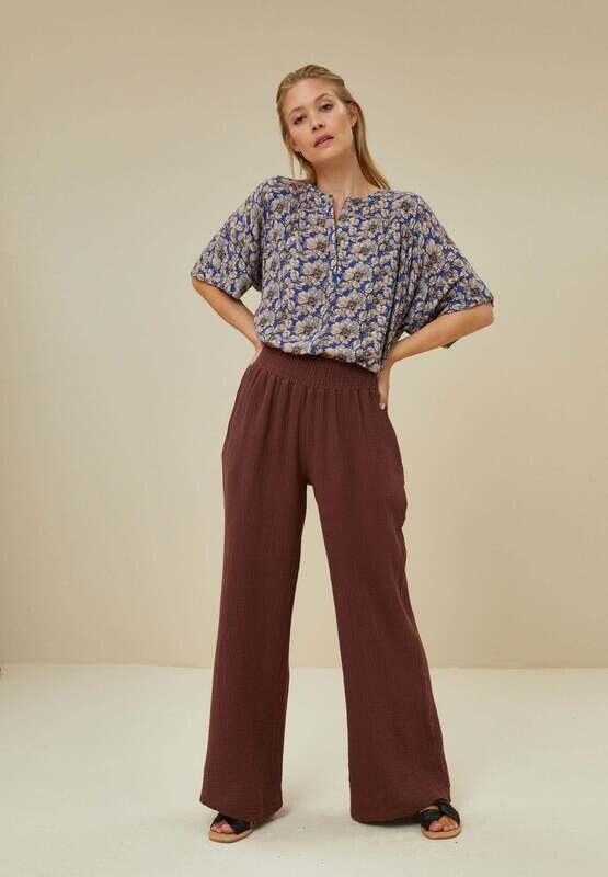 By-Bar | LAST ONE in M - Doppia pant cacao - 100% soft waffle cotton By-Bar | LAST ONE in M - Doppia pant cacao - 100% soft waffle cotton