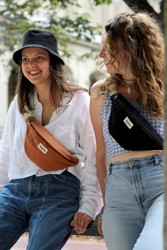 Hindbag | Olivia small belt bag Black - GOTS certified organic cotton - designed in Paris, France