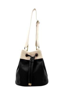 Hindbag | Bucket Belt Bag with shoulder strap - black - GOTS certified organic cotton - designed in Paris, France