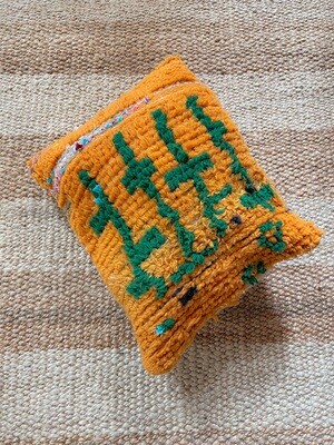 Olá Lindeza | Flatweave pillow orange and green - 40 x 45 cm - wool and cotton