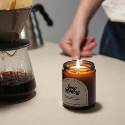 The Very Good Candle Co. | Rapeseed candle - Slow Morning Coffee Bean, Bergamot 170ml - 45-50 hours burn time