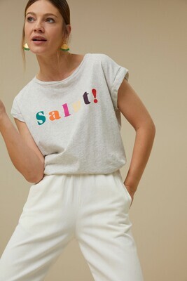 By-Bar | LAST ONE in S - Salut top - grey melee - organic cotton By-Bar | LAST ONE in S - Salut top - grey melee - organic cotton