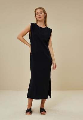 By-Bar | Maxi dress black - 100% organic cotton - made in Portugal