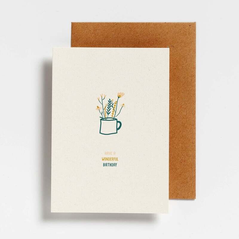 Hello August | Have a wonderful birthday - Postcard with envelope