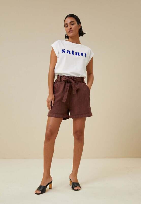 By-Bar | LAST ONE in S - Linen shorts huckleberry - 100% natural linen - made in Italy By-Bar | LAST ONE in S - Linen shorts huckleberry - 100% natural linen - made in Italy