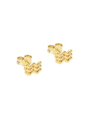 Selva Sauvage | Golden earstuds waves - 18k gold plated 925 sterling silver (a pair or a single)