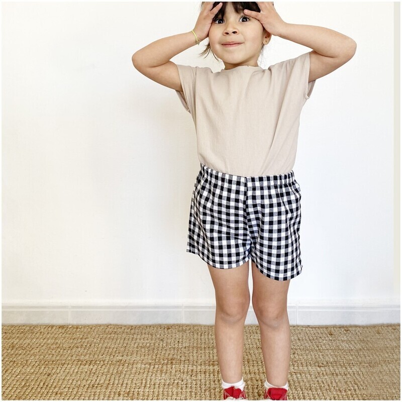 Cachalote | Black white checks shorts - 2-4 years - 100% poplin cotton OEKO-TEX - made in Barcelona Cachalote | Black white checks shorts - 2-4 years - 100% poplin cotton OEKO-TEX - made in Barcelona