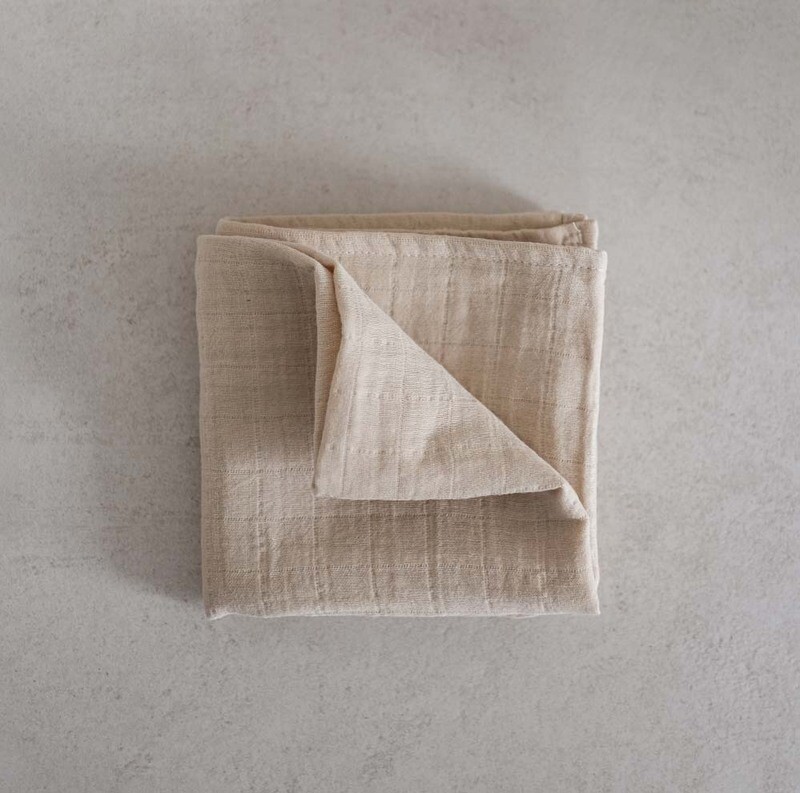 Little otja | Baby swaddle oat cream muslin - 60 x 60 cm - 100% organic cotton