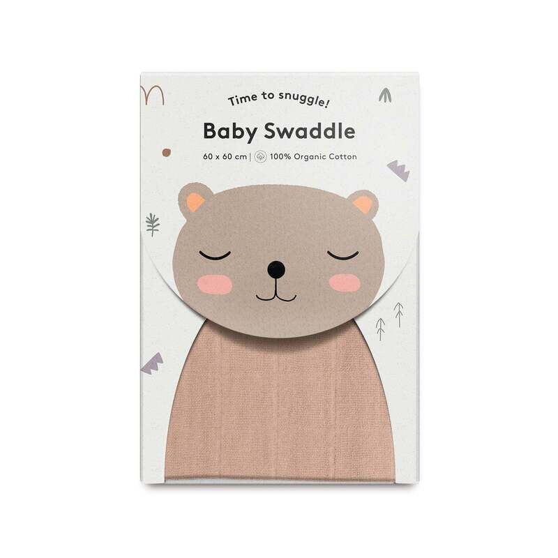 Little otja | Baby swaddle berry muslin - 60 x 60 cm - 100% organic cotton