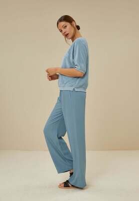 By-Bar | LAST ONE in S - Neva slub top steel blue - organic towel cotton - made in Portugal By-Bar | LAST ONE in S - Neva slub top steel blue - organic towel cotton - made in Portugal