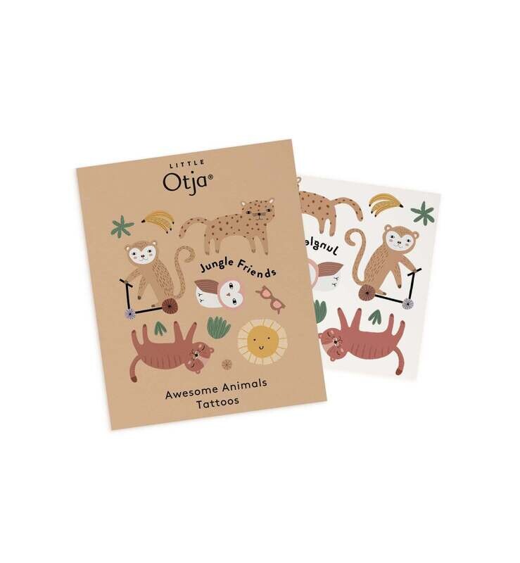 Little otja | Jungle friends tattoos - 12 designs - skin friendly