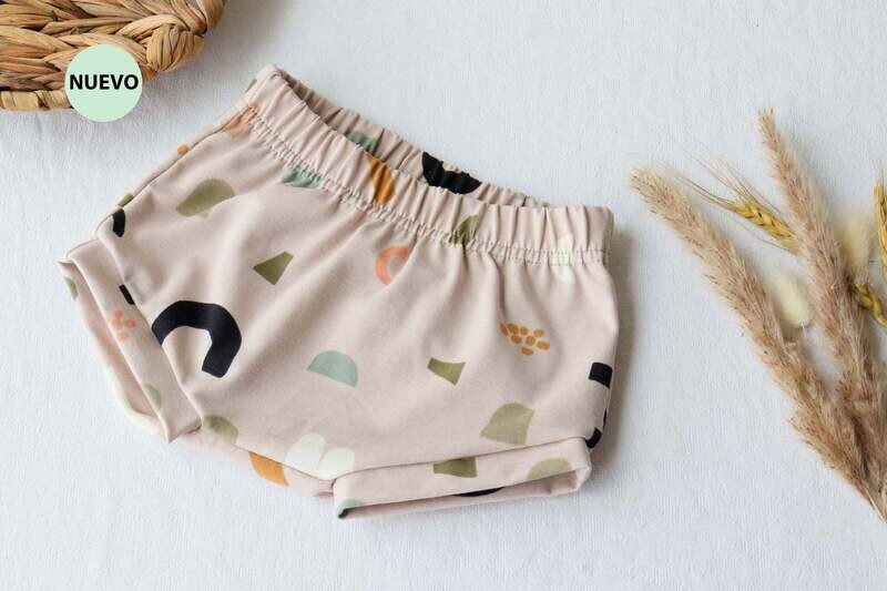 Buscando a Olivia | Geometric forms shorts 3-5 years - organic cotton OEKO-TEX - printed and handmade in Spain Buscando a Olivia | Geometric forms shorts 3-5 years - organic cotton OEKO-TEX - printed and handmade in Spain