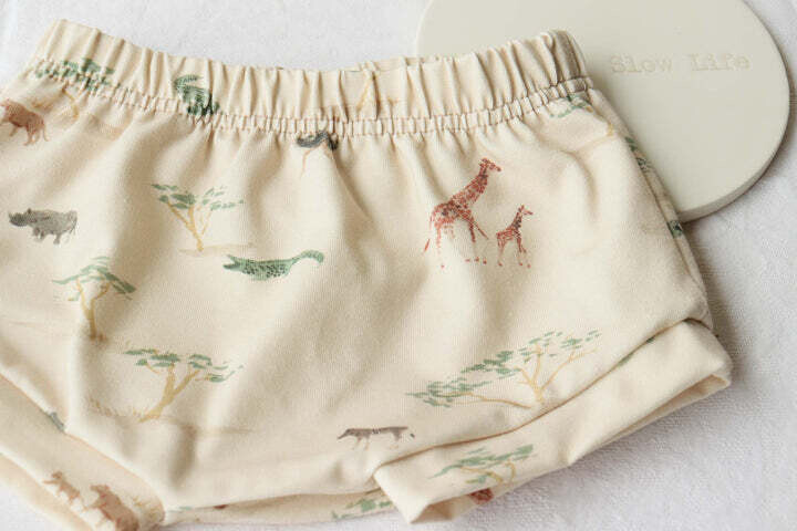 Buscando a Olivia | Savannah sand shorts 12 months - 3 years - organic cotton OEKO-TEX - printed and handmade in Spain Buscando a Olivia | Savannah sand shorts 12 months - 3 years - organic cotton OEKO-TEX - printed and handmade in Spain