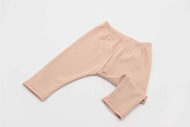 Buscando a Olivia | Legging soft pink ribbed cotton 3 - 18 months - organic cotton OEKO-TEX - handmade in Spain