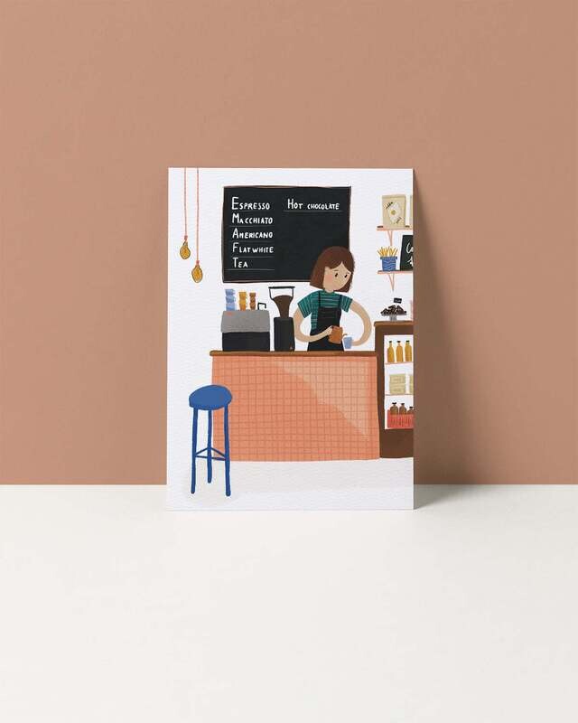 Studio Caats | Barista A6 Postcard - Tintoretto gesso Italian textured paper
