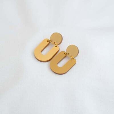 Studio Nok Nok | Matte gold earrings - recycled acrylic Studio Nok Nok | Matte gold earrings - recycled acrylic
