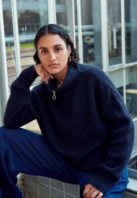 By-Bar | Beau pullover midnight blue - soft alpaca wool blend - made in Italy