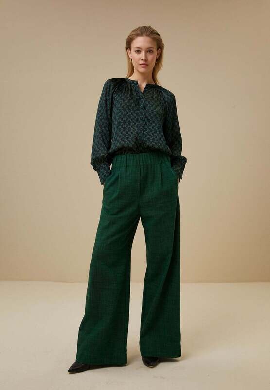 By-Bar | LAST ONE in S - Wide leg cotton twill pant - evergreen - made in Italy By-Bar | LAST ONE in S - Wide leg cotton twill pant - evergreen - made in Italy