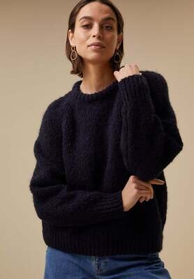 By-Bar | Loua pullover alpaca blend - midnight blue - made in Italy