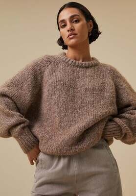 By-Bar | Loua pullover alpaca blend - biscuit brown - made in Italy