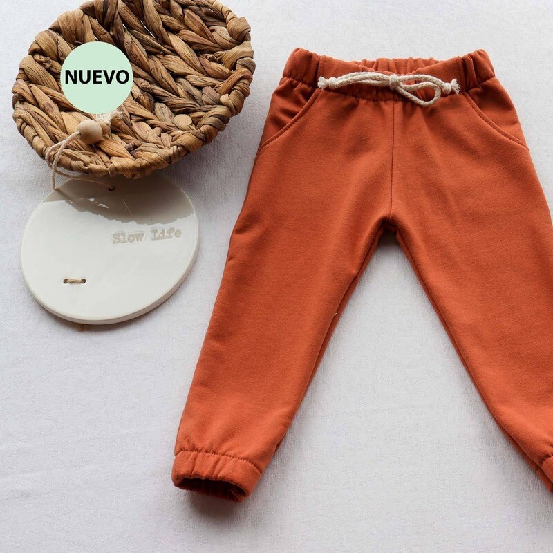 Buscando a Olivia | Sweatpants rust orange 2-4 yrs - organic cotton OEKO-TEX - printed &amp; made in Spain