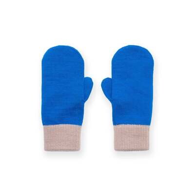 Wolvis | Mittens merino wool - Cobalt blue and nude Wolvis | Mittens merino wool - Cobalt blue and nude