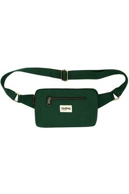 Hindbag | Rectangular Belt Bag with front and back patch pockets - Pine green - GOTS certified organic cotton - designed in Paris, France Hindbag | Rectangular Belt Bag with front and back patch pockets - Pine green - GOTS certified organic cotton - designed in Paris, France
