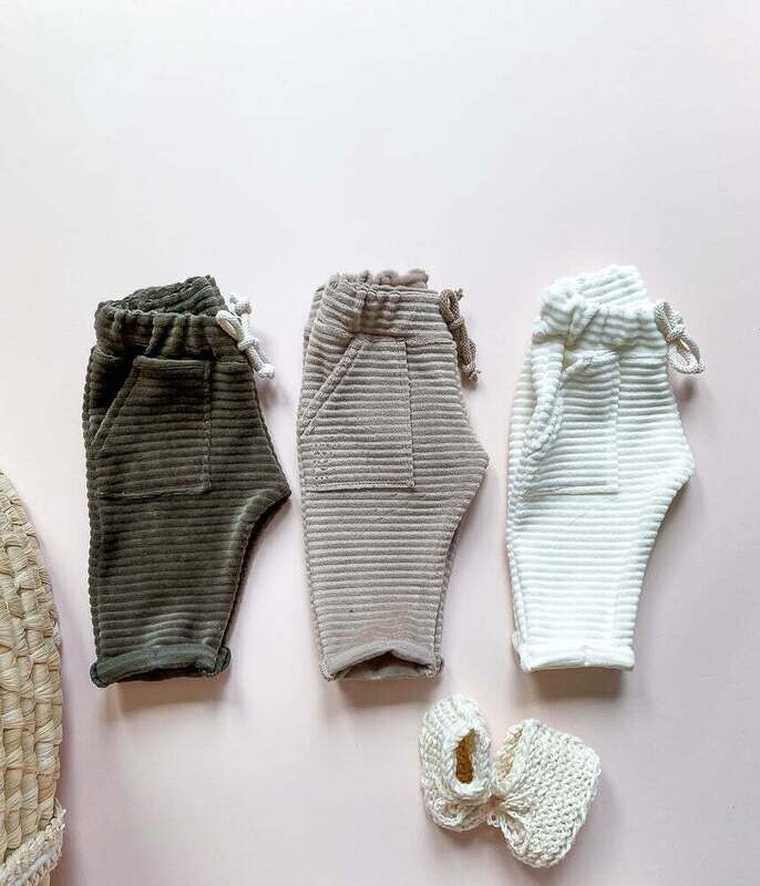 Petite | Sweatpants cotton french terry pine green - 12months-2years - Made in Slovenia
