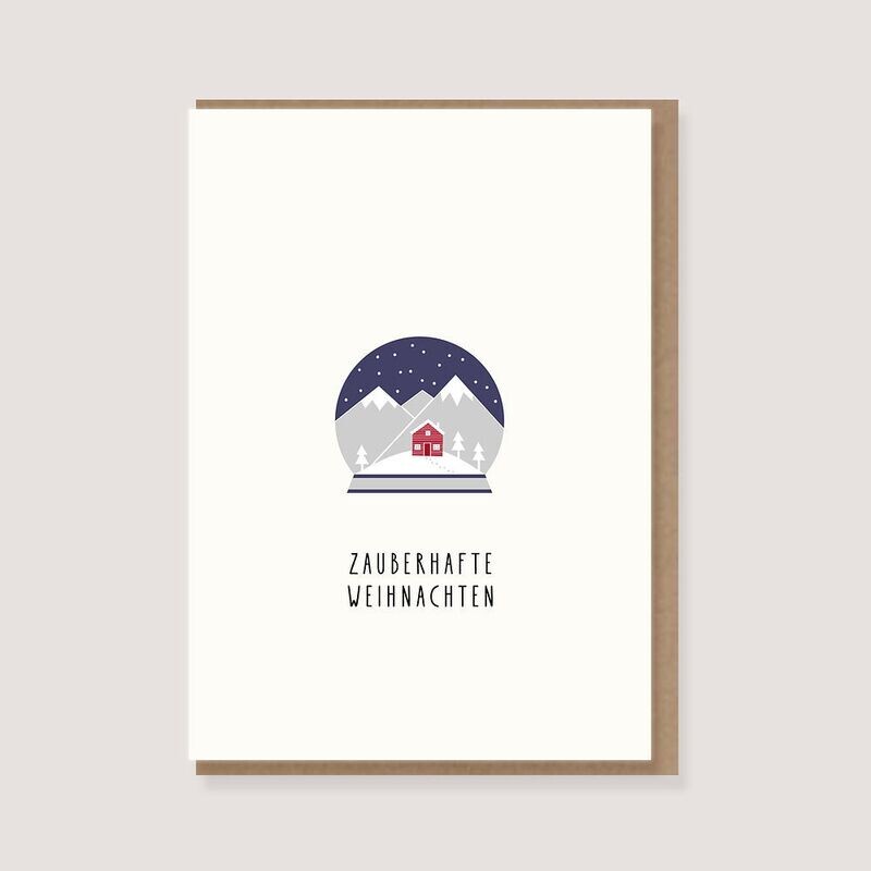 Loettebom | Double card with envelope - Schneekugel Zauberhafte Weihnachten