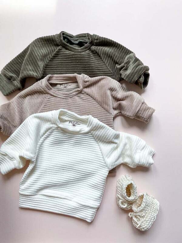 Petite | Sweatshirt cotton french terry pine green - 12months-2years - Made in Slovenia