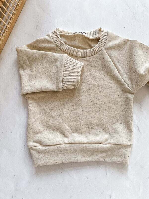 Petite | Sweatshirt linen french terry - beige - 1-4 years - Made in Slovenia