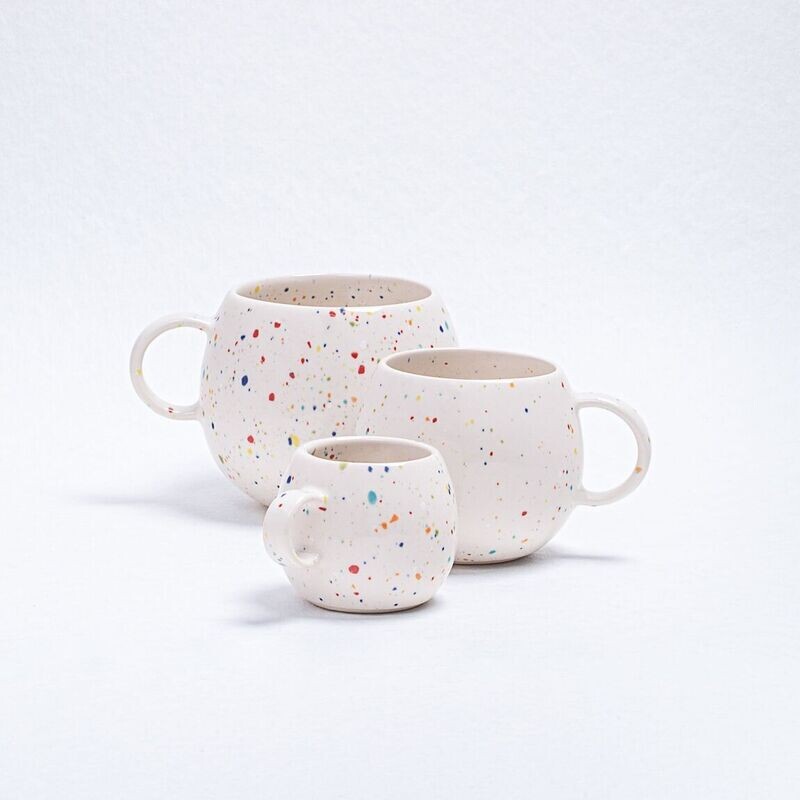 Eggbackhome | Ceramic big mug - Party white confetti - 500 ml Eggbackhome | Ceramic big mug - Party white confetti - 500 ml
