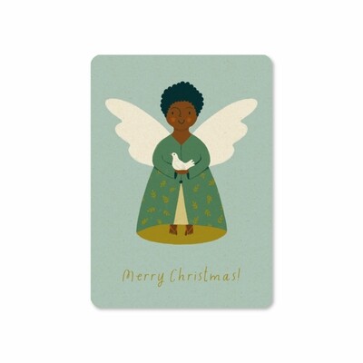 Illu-Ster | Green angel Merry Christmas - Postcard A6 Illu-Ster | Green angel Merry Christmas - Postcard A6