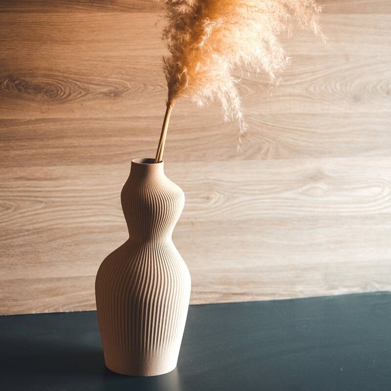 Copo Design | Vase Woman dried flowers - 30 cm - made in France from corn starch and recycled wood