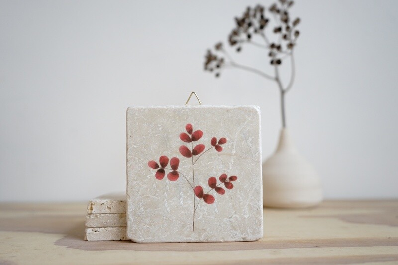 evimstore | Printed Natural Stone Tile - red plant leaf evimstore | Printed Natural Stone Tile - red plant leaf