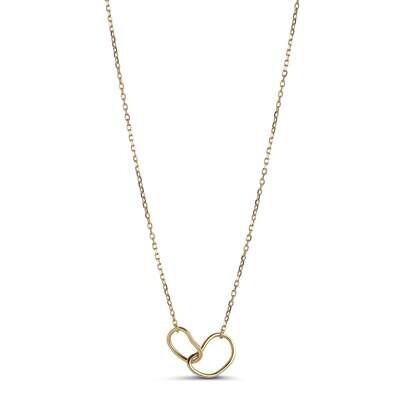Enamel Copenhagen | Short necklace organic double circle 42cm - 18k gold-plated 925 sterling silver